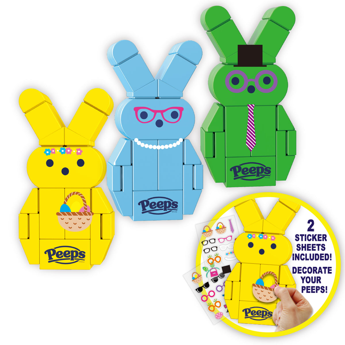 3-Pack Bunnies (Blue, Green, Yellow)