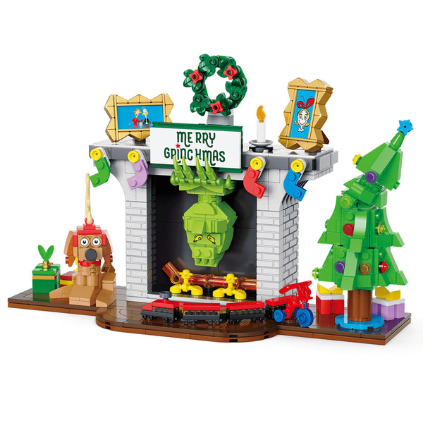 Grinch in Fireplace